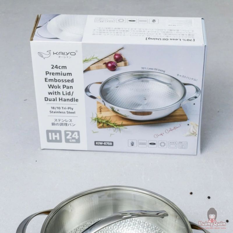 chảo đúc inox dập nổi Kaiyo 24cm giá tốt
