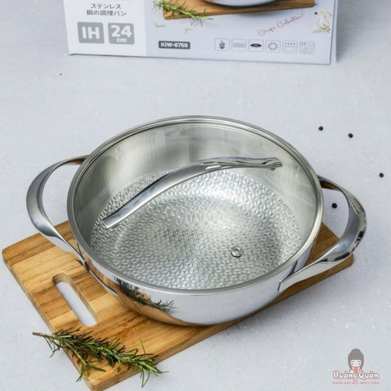 chảo đúc inox dập nổi Kaiyo 24cm giá rẻ