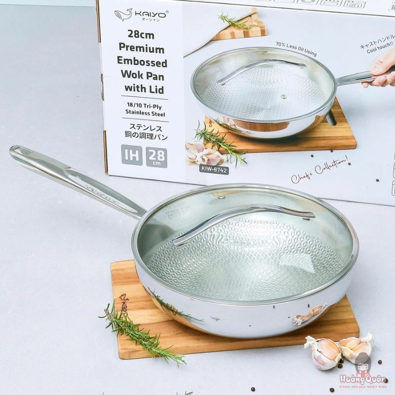 chảo đúc inox dập nổi Kaiyo 28cm giá rẻ