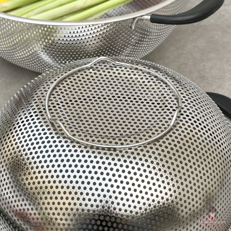 Rổ inox Kaiyo 2 tay cầm có chân 25,5cm giá tốt