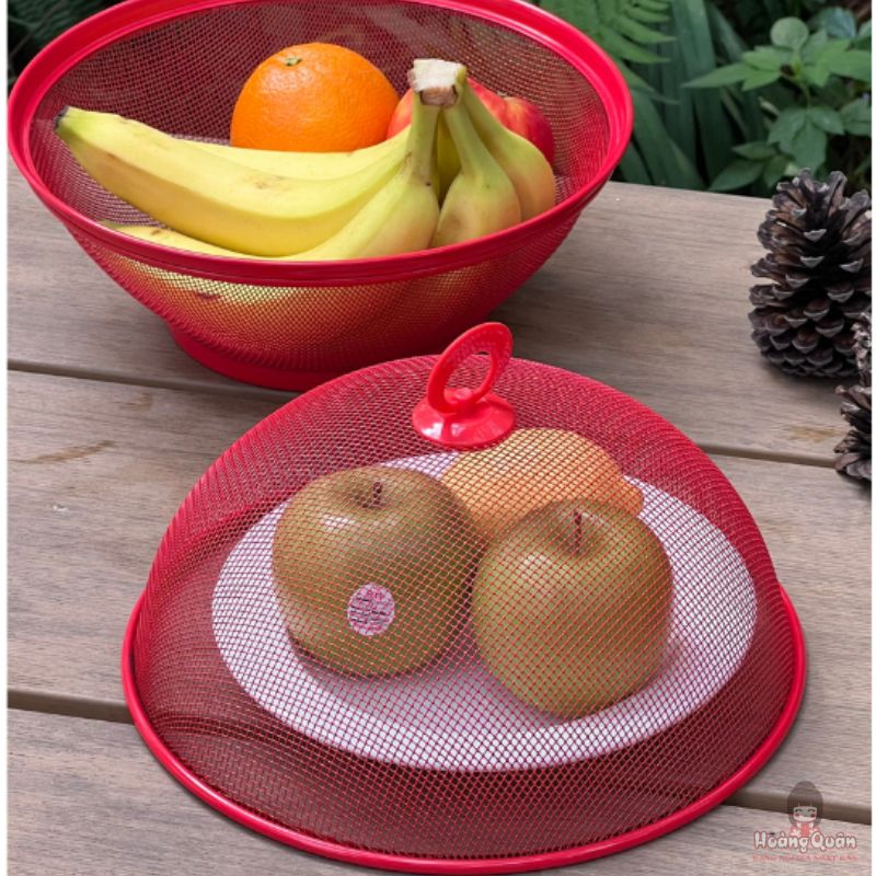 Rổ quả táo Kaiyo có nắp đậy màu đỏ giá tốt