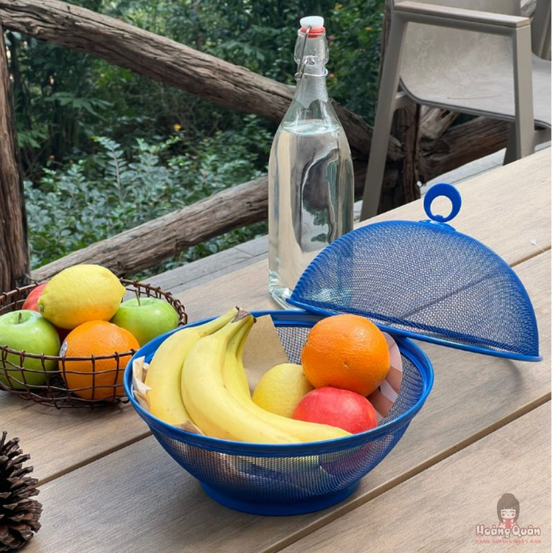 Rổ quả táo Kaiyo có nắp đậy màu xanh giá tốt