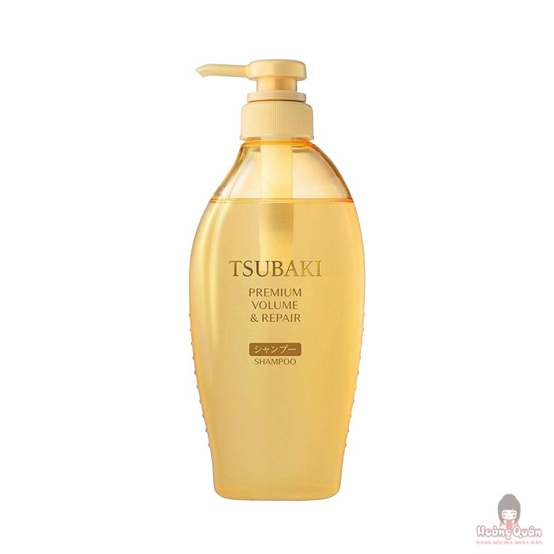 Dầu gội Tsubaki Premium phục hồi & bồng bềnh tóc 450ml (vàng)