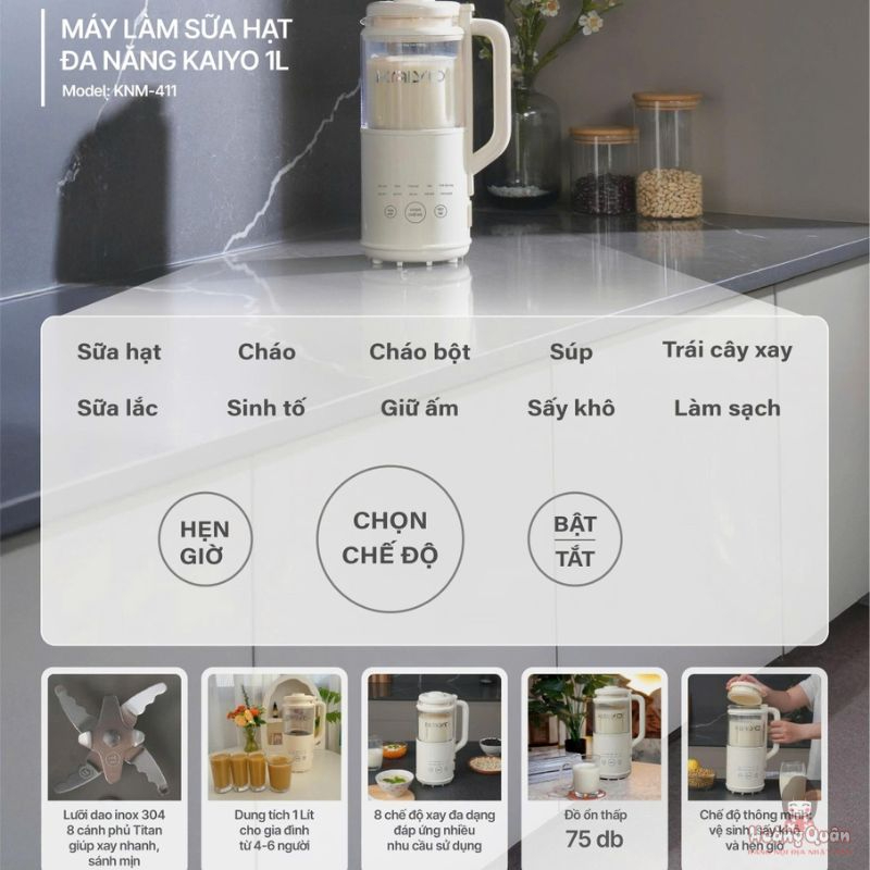 Máy Làm Sữa Hạt Đa Năng Kaiyo 1L giá rẻ