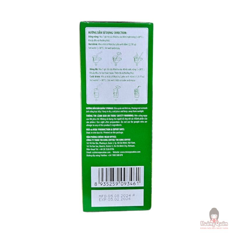 Trà Sữa Teavory Matcha Latte Original (8 gói x 16g) giá rẻ