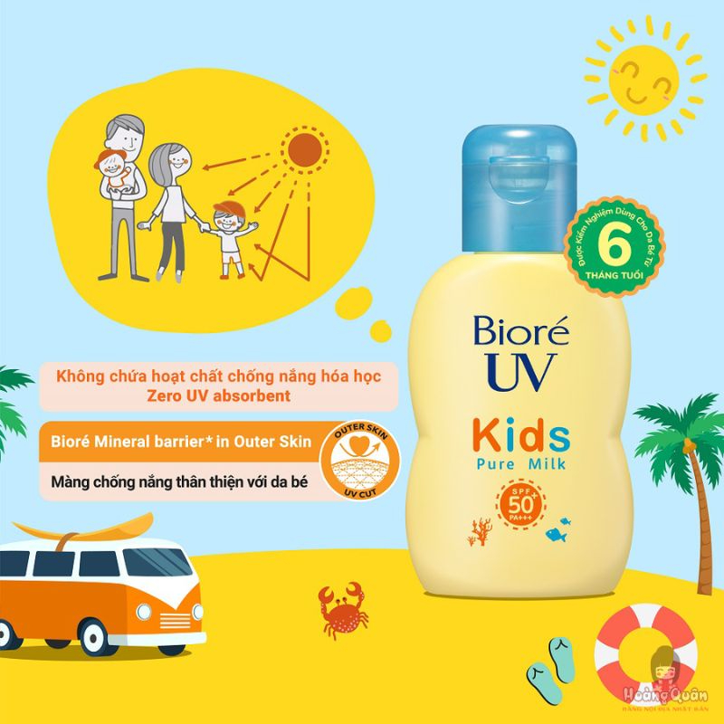 Sữa chống nắng Bioré UV Kids Pure Milk SPF50+ PA+++ 70ml