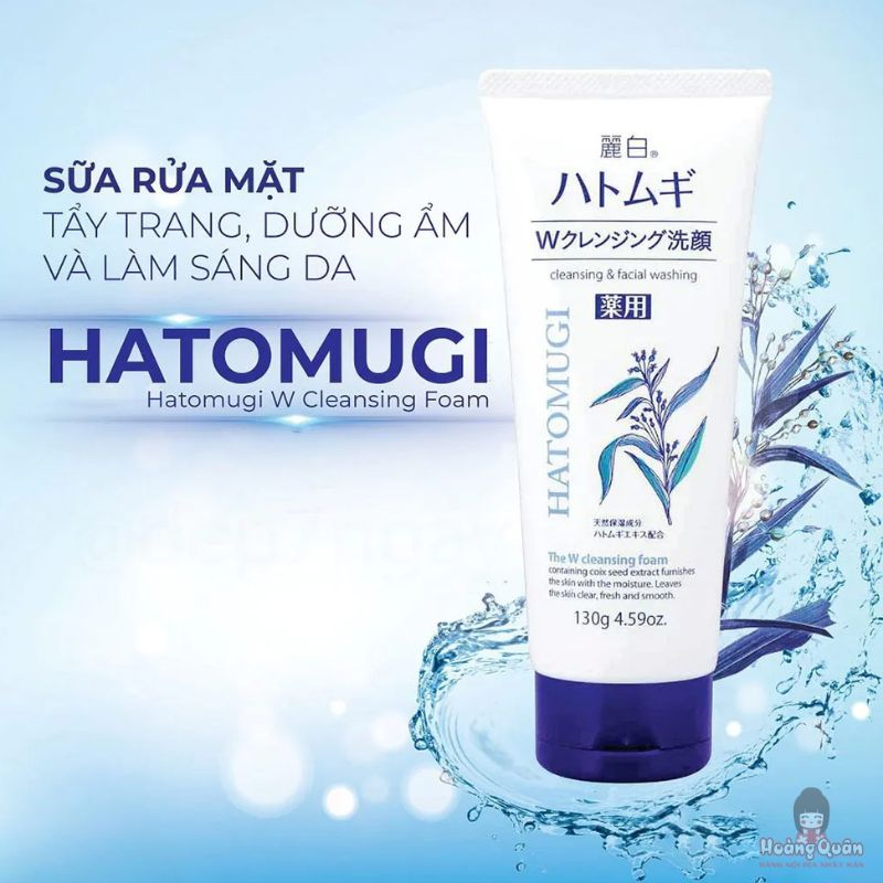 Sữa rửa mặt Hatomugi tẩy trang 2in1 Cleansing & Facial Washing 130g