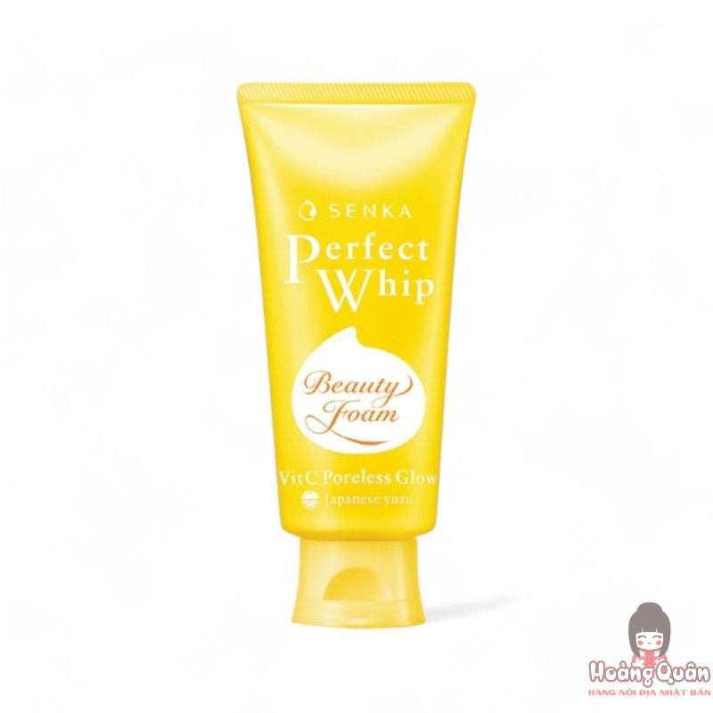 Sữa rửa mặt trắng sáng da VitC Senka Perfect Whip 100g (Vàng)