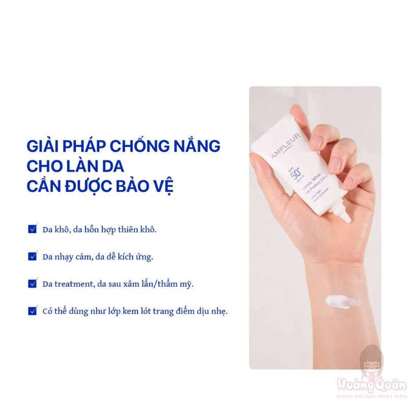 Kem chống nắng Ampleur Luxury White W Protect UV+ SPF50+ PA++++ 30g giá rẻ