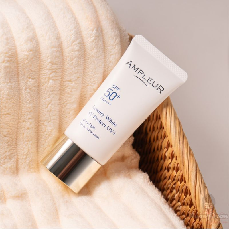 Kem chống nắng Ampleur Luxury White W Protect UV+ SPF50+ PA++++ 30g