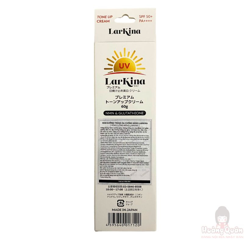Kem Chống Nắng Dưỡng Da Nâng Tông Larkina 60g giá rẻ