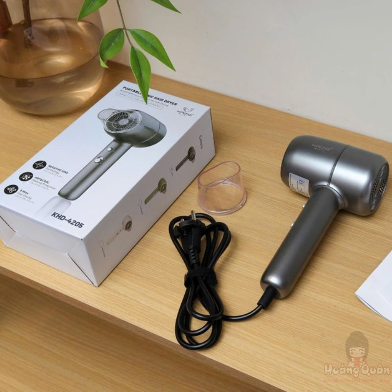Máy sấy tóc Ion âm hai chiều nóng lạnh Kaiyo KHD-418 màu ghi đậm giá tốt