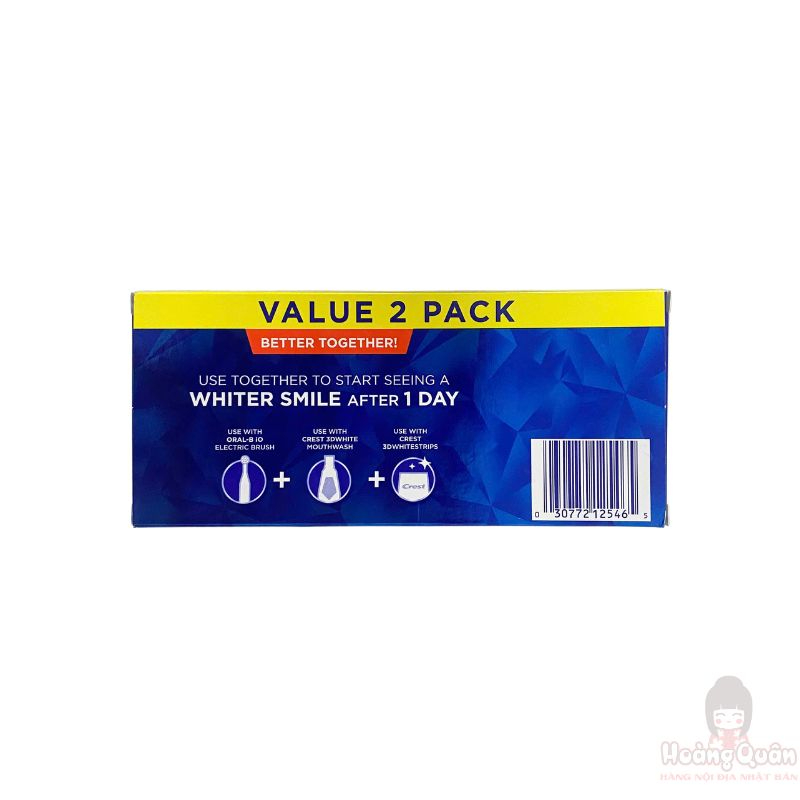 Combo 2 kem đánh răng Crest 3D White Advanced Radiant Mint 187g giá rẻ