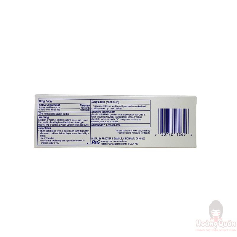 Kem đánh răng Crest 3D White Brilliance Blast 130g giá rẻ