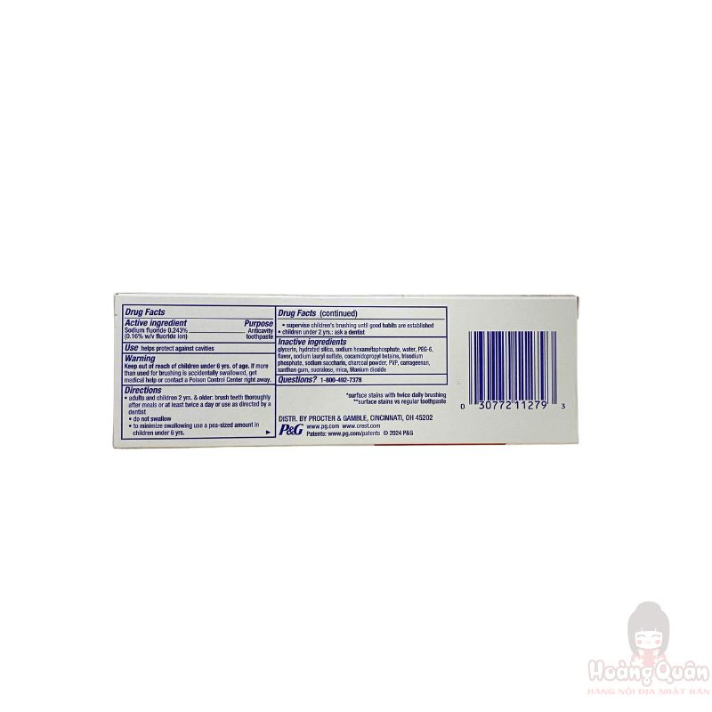 Kem đánh răng Crest 3D White Charcoal Mint 130g giá rẻ