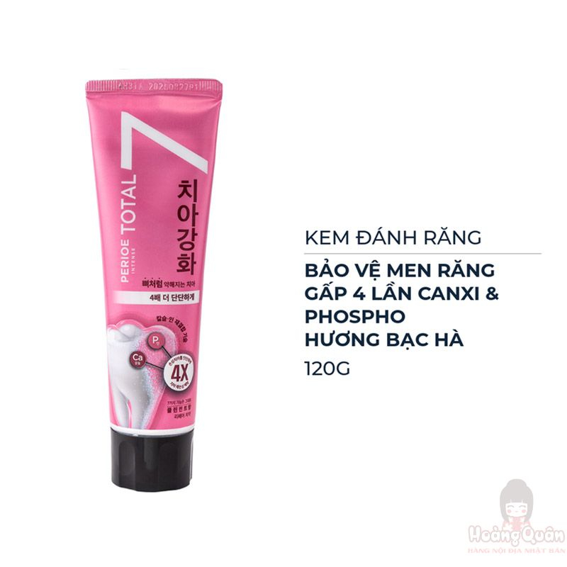 Kem đánh răng Perioe Total 7 Intense Cleanmint Repair Toothpaste 120g (màu hồng) giá tốt