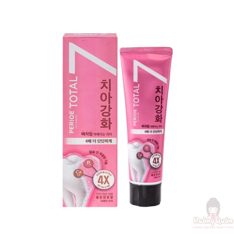 Kem đánh răng Perioe Total 7 Intense Cleanmint Repair Toothpaste 120g (màu hồng)