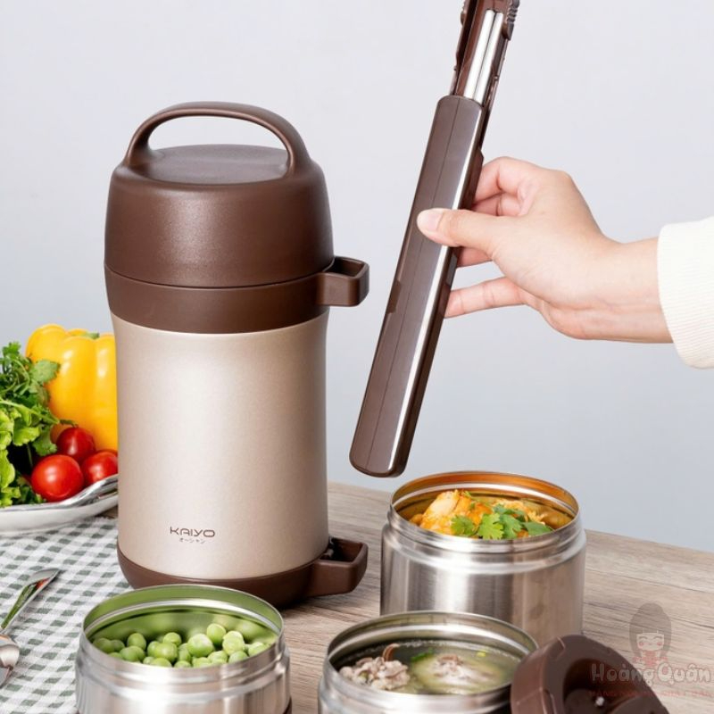 Hộp Cơm Giữ Nhiệt Kaiyo 1.6L Màu Nâu 1