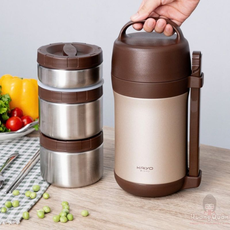 Hộp Cơm Giữ Nhiệt Kaiyo 1.6L Màu Nâu 2