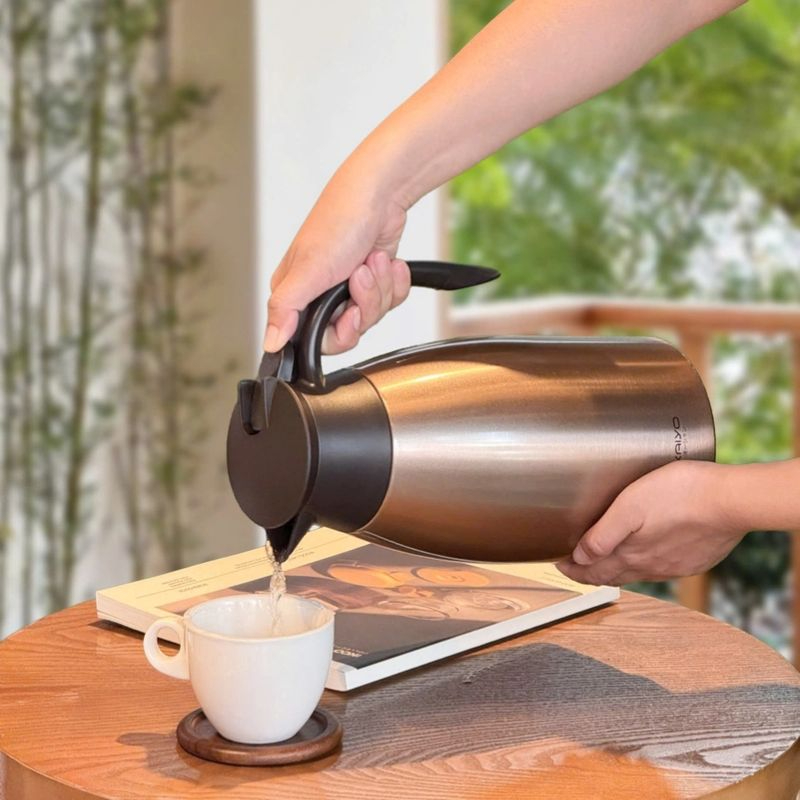 Phích giữ nhiệt 2 lớp inox Kaiyo màu ngọc trai vàng 2L giá tốt