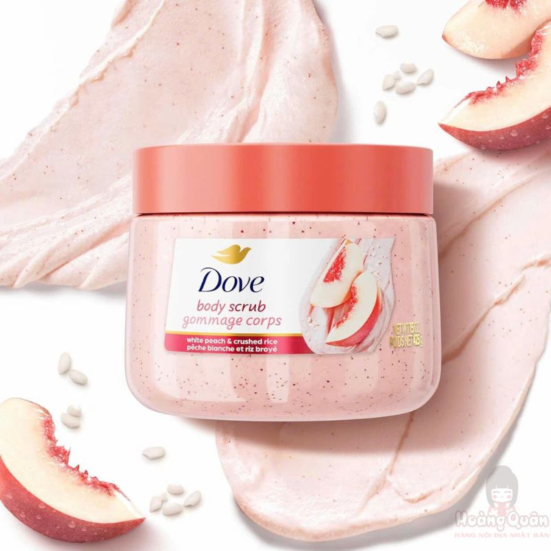 Tẩy Da Chết Dove White Peach & Crushed Rice Body Scrub 425g