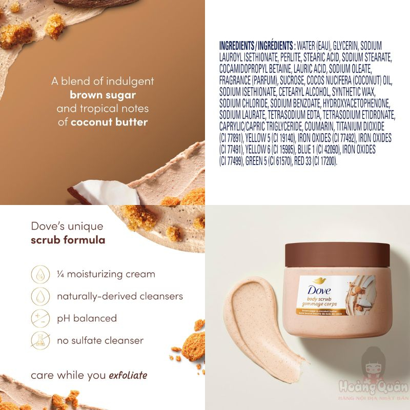Tẩy Da Chết Dove Brown Sugar & Coconut Butter Body Scrub 425g giá rẻ