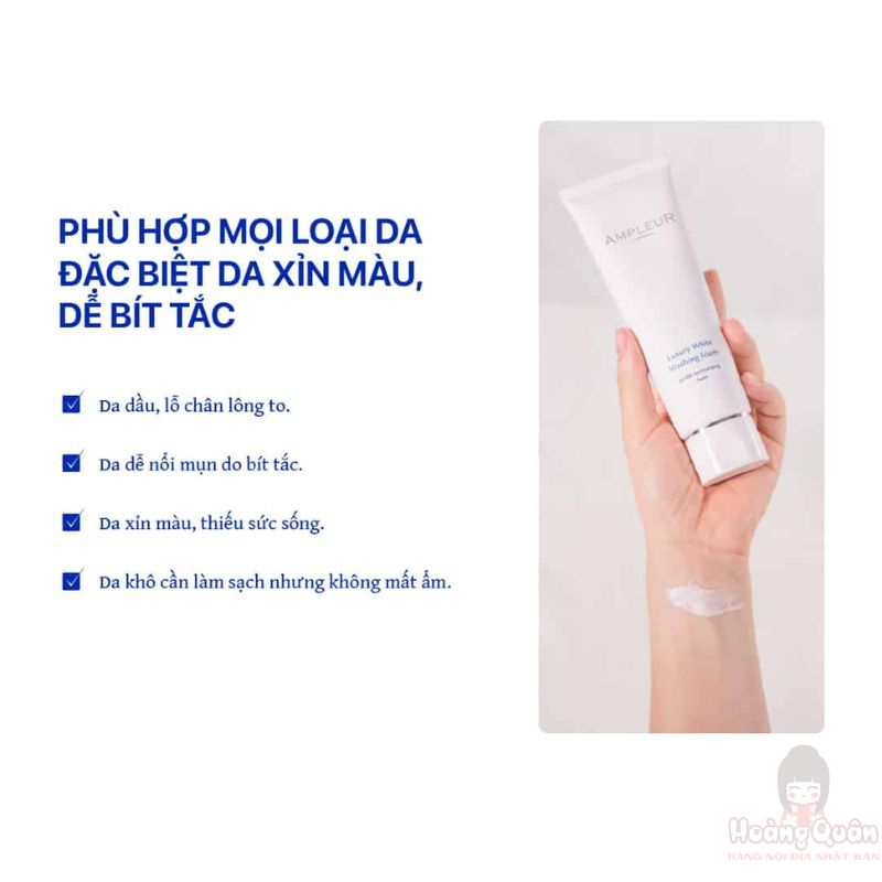 Sữa rửa mặt tạo bọt dưỡng trắng Ampleur Luxury White Washing Foam 130g giá tốt