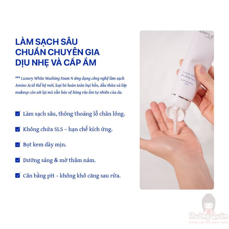 Sữa rửa mặt tạo bọt dưỡng trắng Ampleur Luxury White Washing Foam 130g giá rẻ