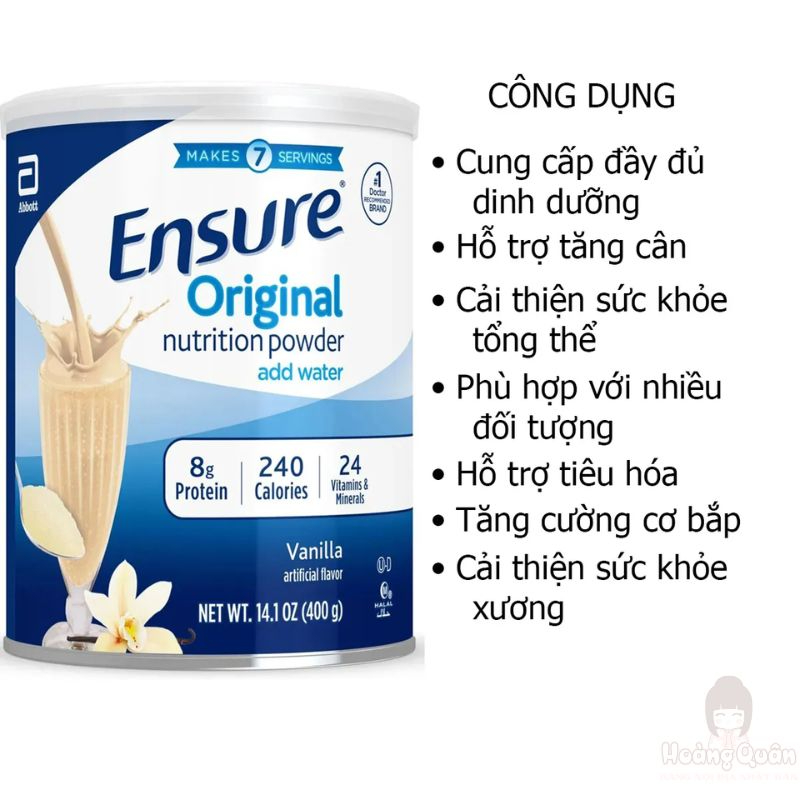 Sữa bột Ensure Original hương Vani 400g USA giá rẻ