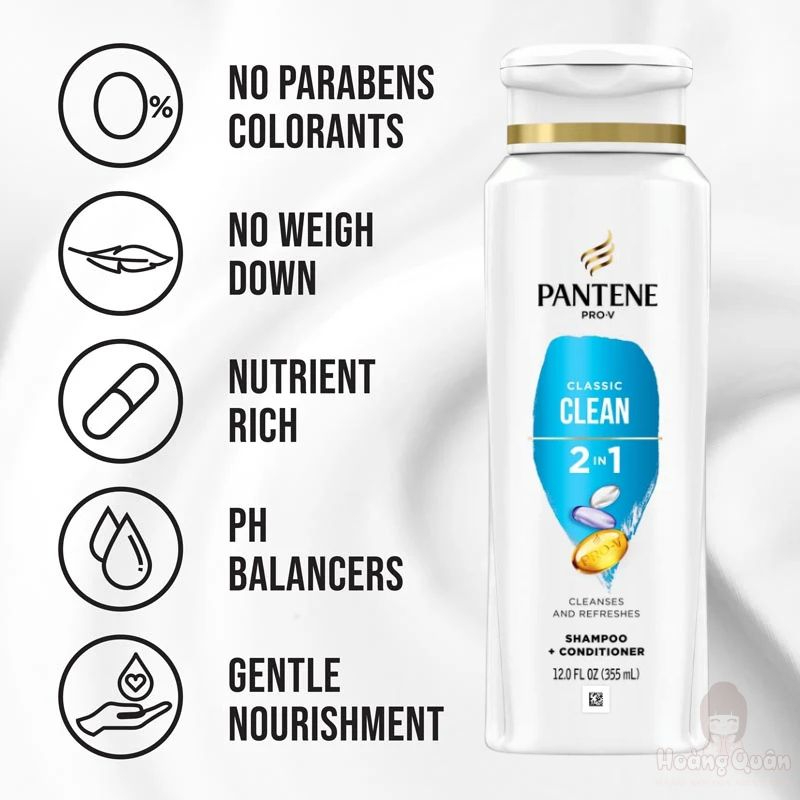 Dầu gội xả 2in1 dưỡng tóc Pantene Pro-V Classic Clean 355ml giá rẻ