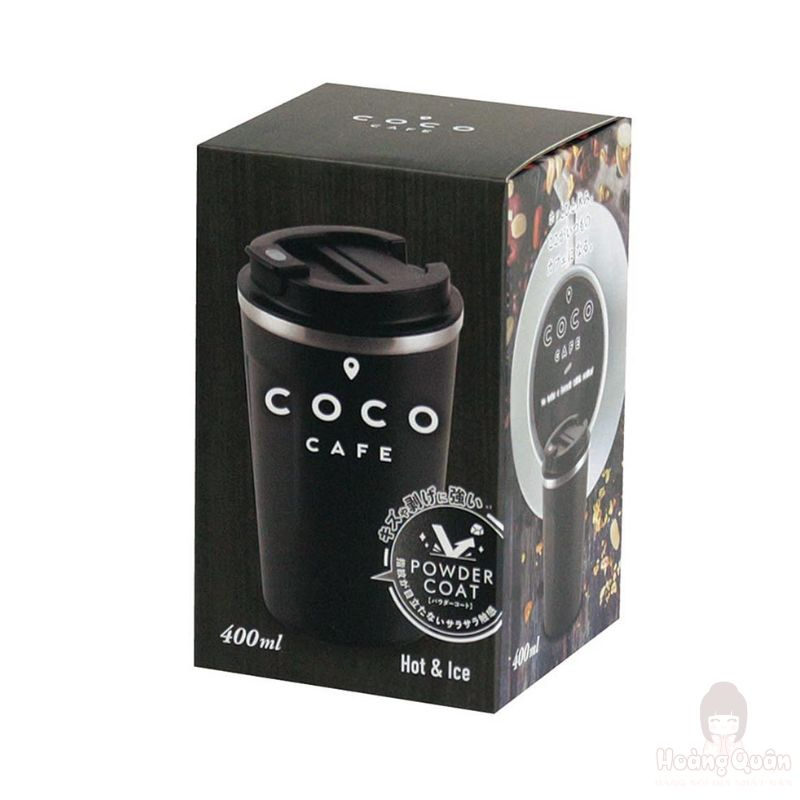 Cốc Giữ Nhiệt Chân Không 2 Lớp, Nắp Bật Kakusee 400ml