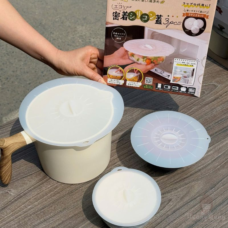 Set 3 nắp hít Silicone bảo quản thực phẩm Kakusee