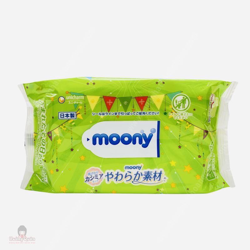 Khăn ướt Moony 80 tờ màu xanh