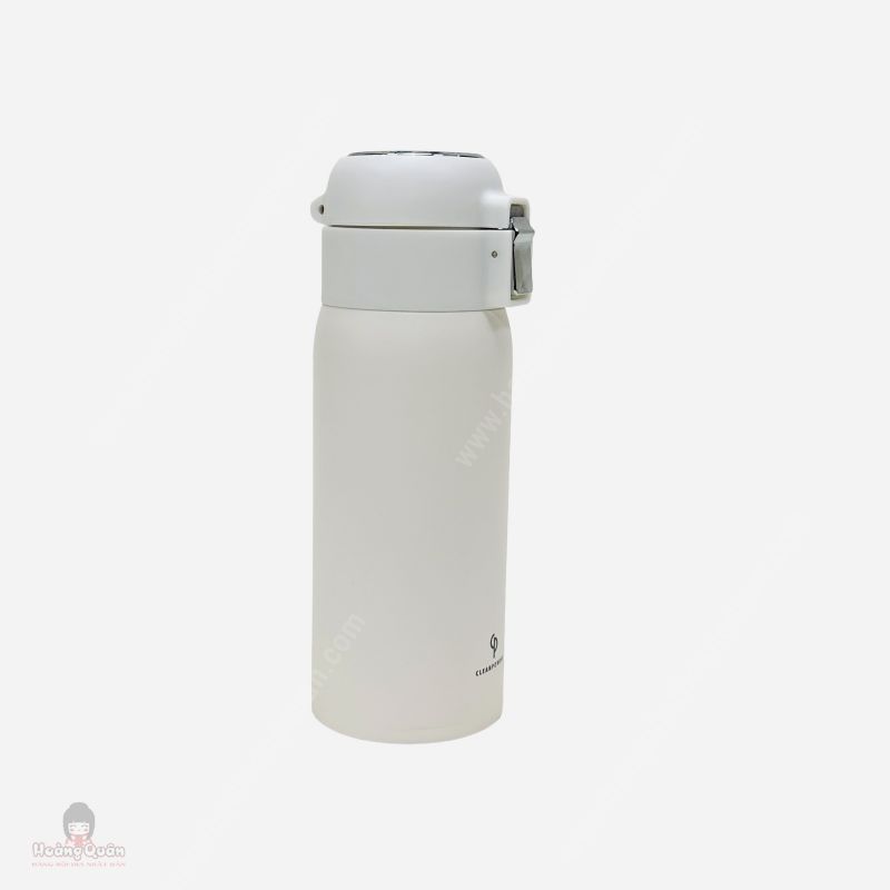 Bình Giữ Nhiệt Nắp Bật Cao Cấp CleanPowder 350ml (Trắng)