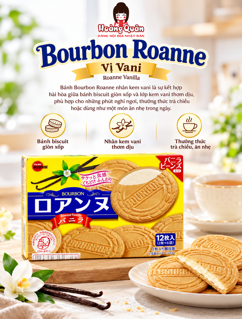 Bánh Bourbon Vị Kem Vani 12M