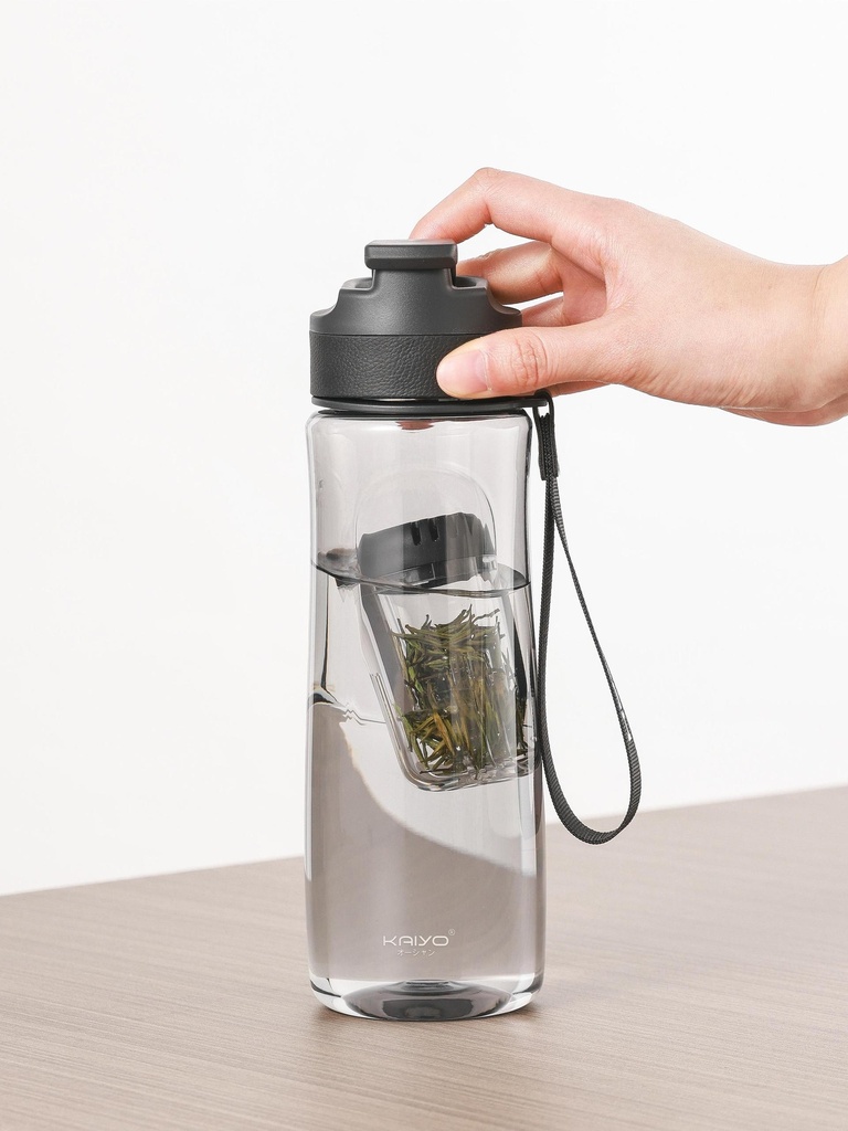 Bình Tritan Có Lõi Lọc Trà Gắn Nam Châm Kaiyo 700ml Màu Đen