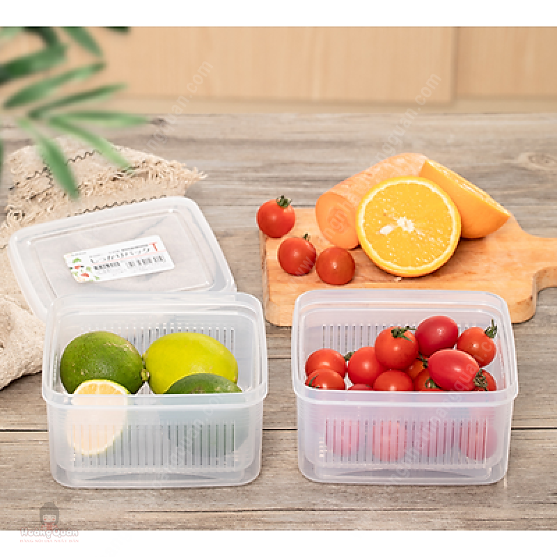 Hộp Nhựa Vuông 2 Lớp Đựng Thực Phẩm Nakaya 1,1L