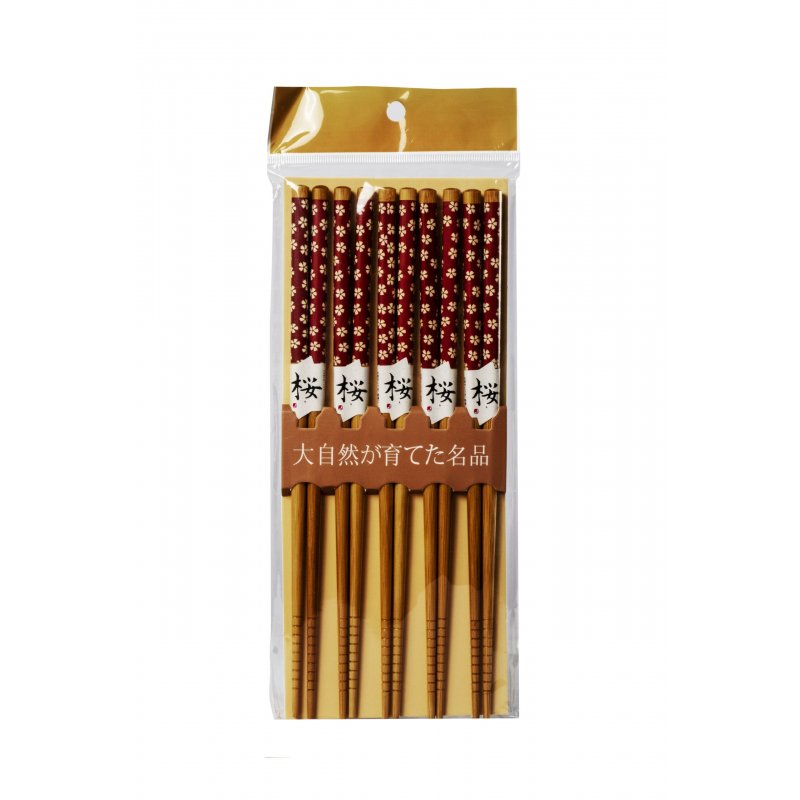 Set 5 Đôi Đũa Hoa Đỏ Sakura