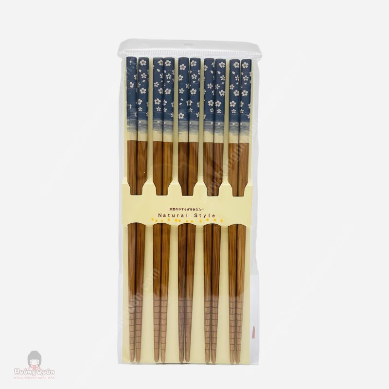 Set 5 Đôi Đũa Hoa Xanh Natural Style (Japan)