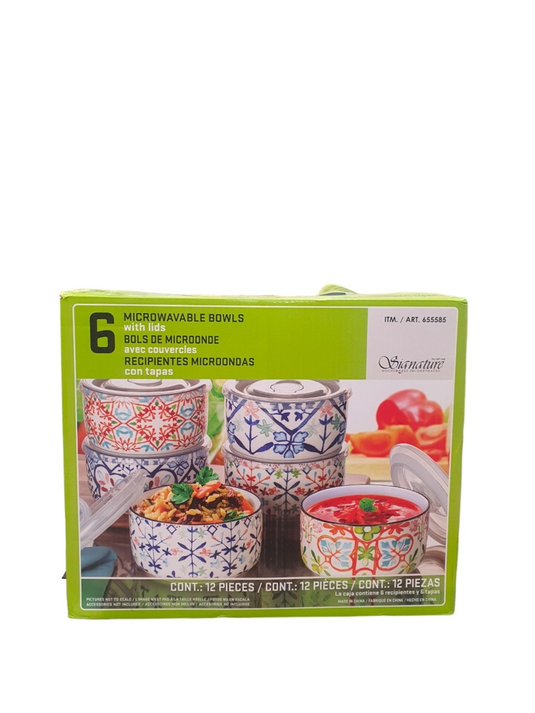 Set 6 Tô Sứ Signature Có Nắp