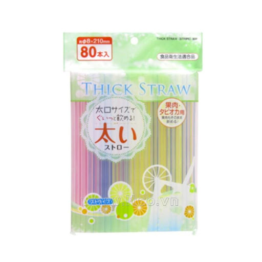 Set 80 Cái Ống Hút Nhựa Thick Straw (8mmx21cm)