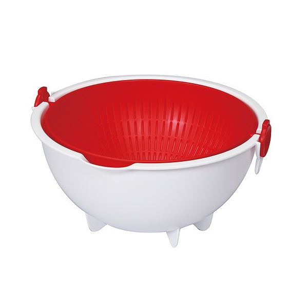 Set Thau Rổ Nhựa Xoay 180 Độ Kokubo Màu Đỏ Trắng