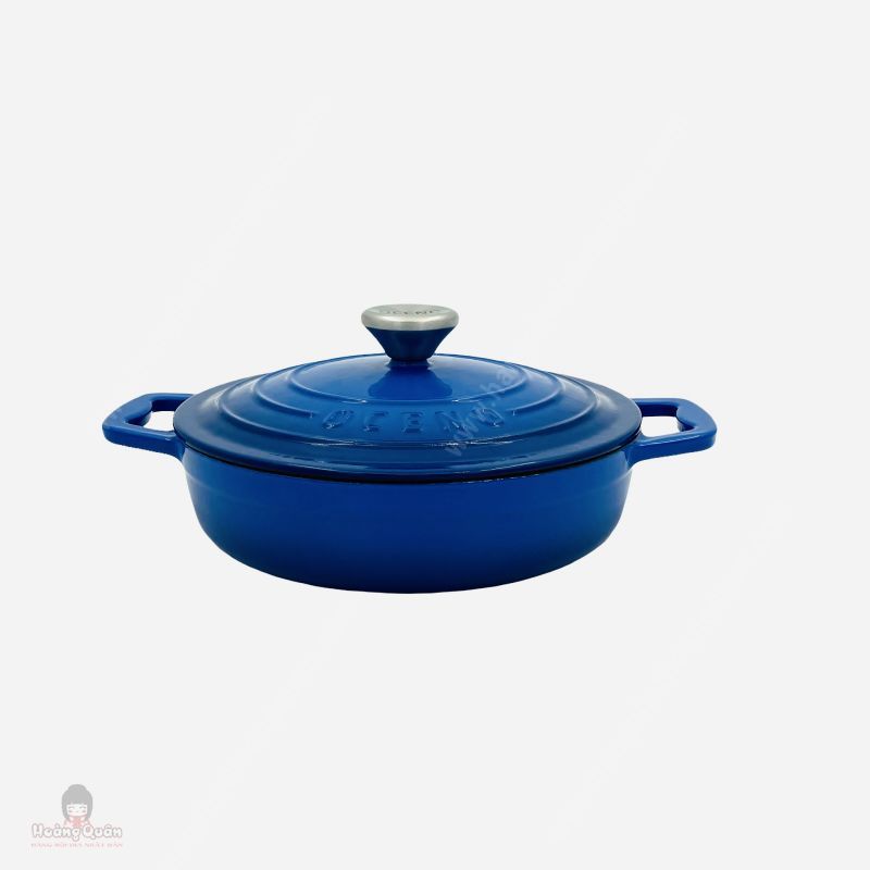 Nồi Chảo Gang Đa Năng Oceno Xanh Blue 22cm