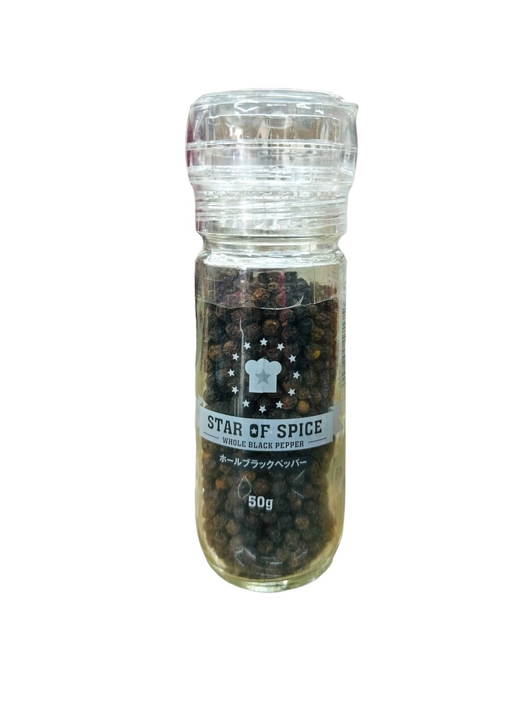 Tiêu Đen Nguyên Hạt (Hũ Kèm Đầu Xay) Star Of Spice 50g