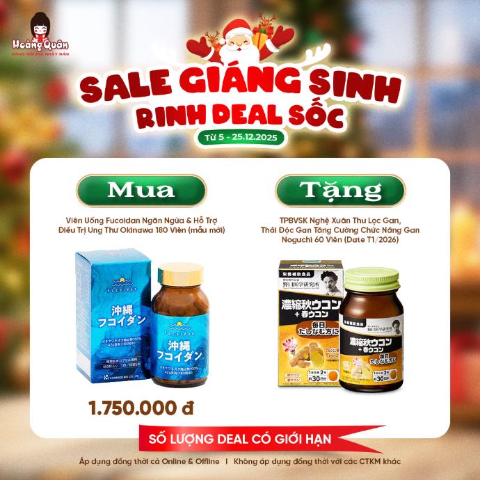 Viên Uống Fucoidan Ngăn Ngừa & Hỗ Trợ Điều Trị Ung Thư Okinawa 180 Viên (mẫu mới)