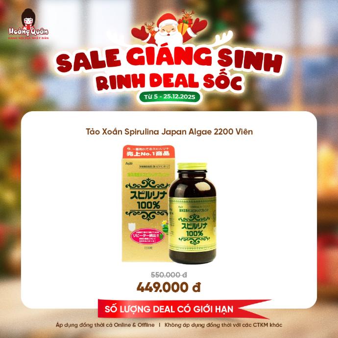 Tảo Xoắn Spirulina Japan Algae 2200 Viên