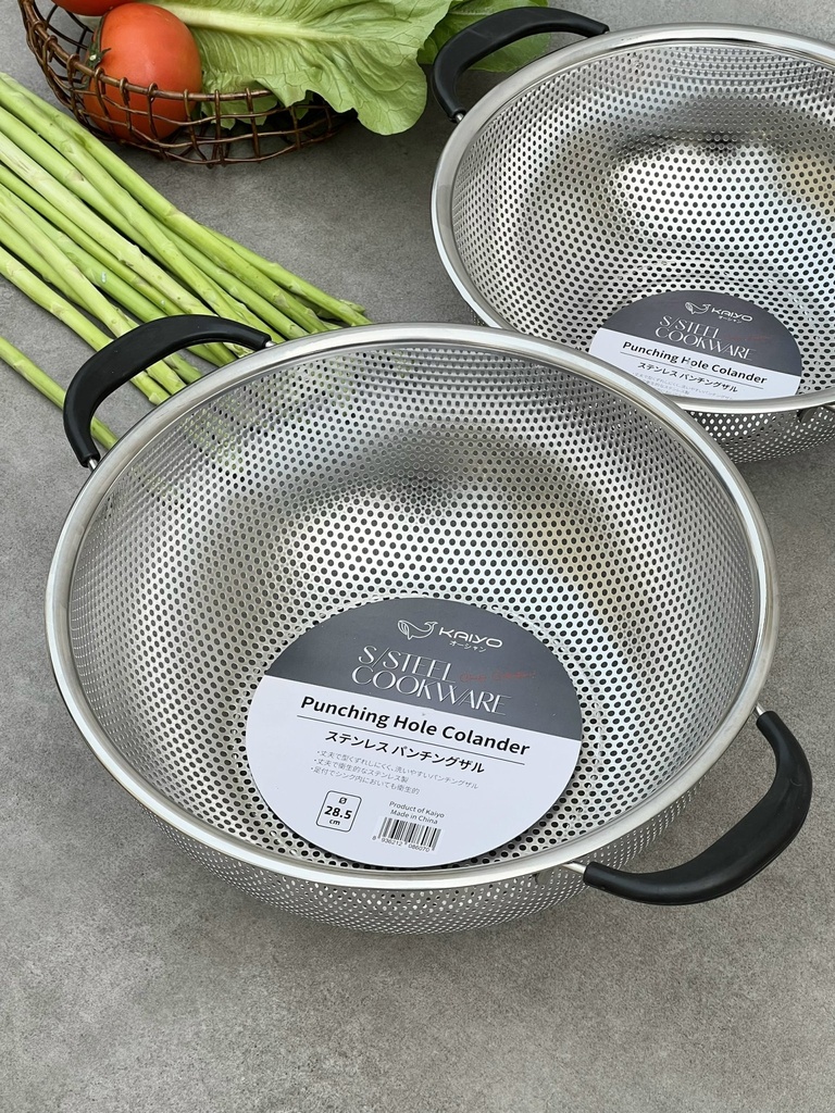 Rổ Inox Kaiyo 2 Tay Cầm Có Chân (Size 28,5cm)