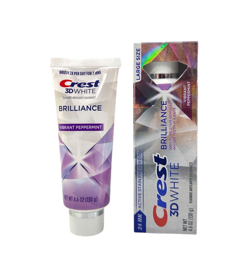 Kem Đánh Răng Crest 3D White Brilliance Vibrant Peppermint 130g