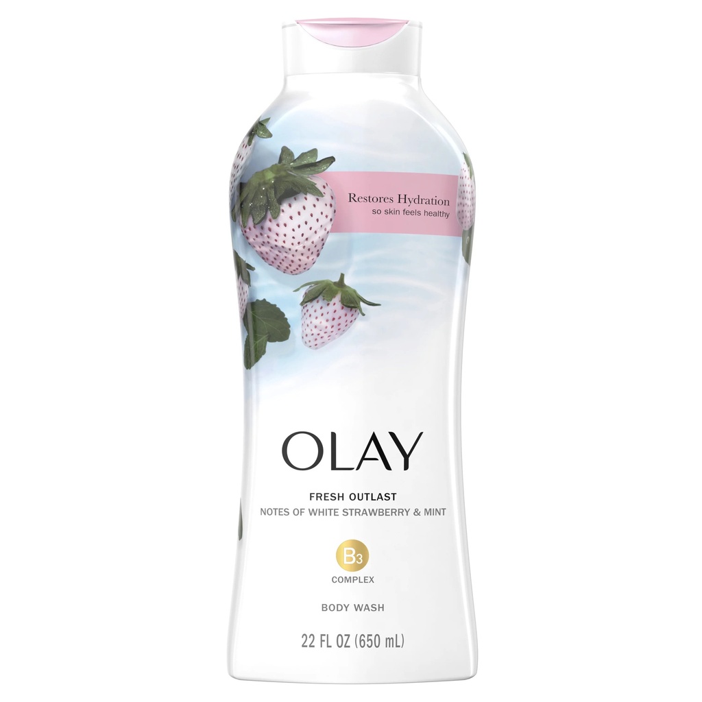 Sữa Tắm Dưỡng Da Olay Dâu Trắng Và Bạc Hà 650ml