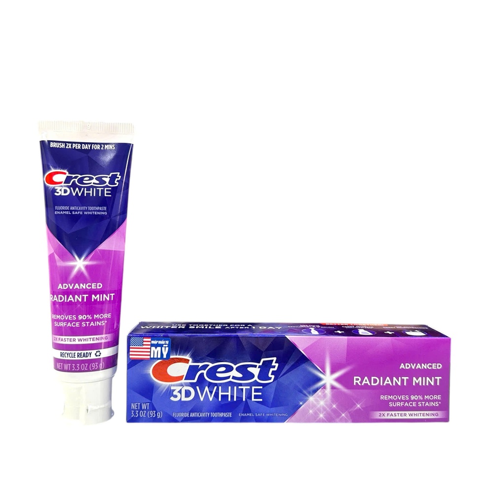 Kem Đánh Trắng Răng Crest 3D White Advanced Radiant Mint 93g